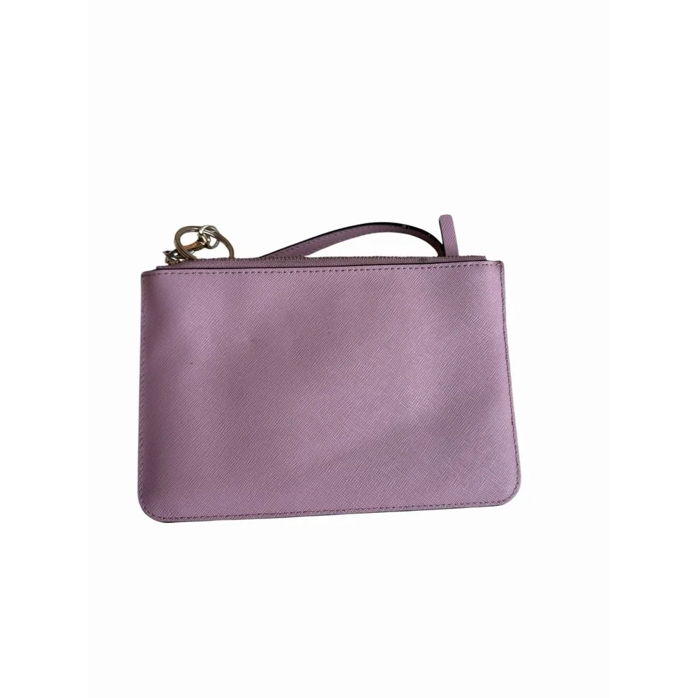Kate Spade Lilac Mauve Wristlet Punch Out Gold Live Colorfully Keychain Included